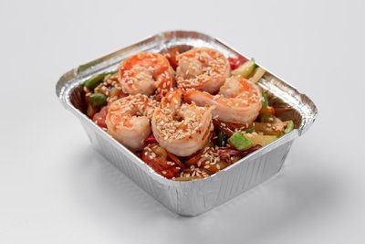 WOK з тигровими креветками, 340г, Соба (гречана локшина) 1294 фото